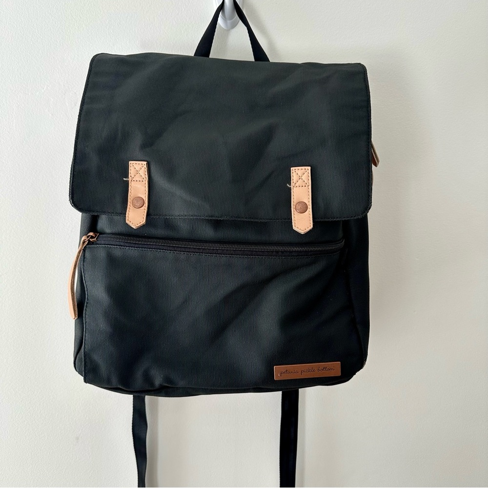 Pre Loved Petunia Pickle Bottom Meta Backpack - Black Matte Canvas